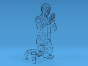 low poly kid praying 3D 모델