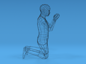 low poly kid praying 3D 모델