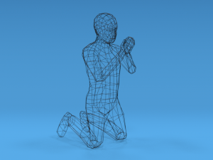 low poly kid praying 3D 모델
