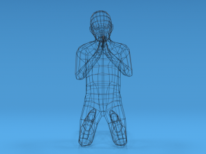 low poly kid praying 3D 모델