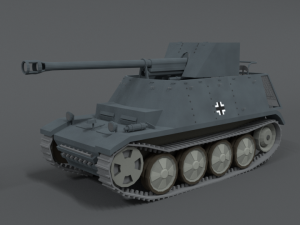 low poly cartoon sdkfz 132 marder ii tank 3Dモデル