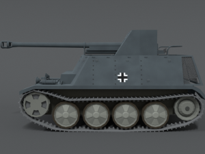 low poly cartoon sdkfz 132 marder ii tank 3Dモデル