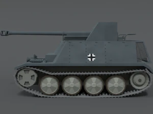 low poly cartoon sdkfz 132 marder ii tank 3D Model