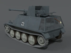 low poly cartoon sdkfz 132 marder ii tank 3D Model