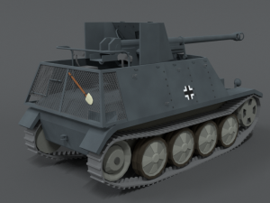 low poly cartoon sdkfz 132 marder ii tank 3Dモデル
