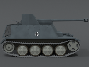 low poly cartoon sdkfz 132 marder ii tank 3Dモデル