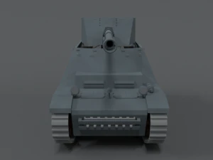 low poly cartoon sdkfz 132 marder ii tank 3D Model