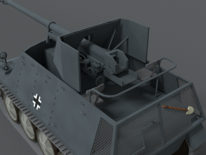low poly cartoon sdkfz 132 marder ii tank 3Dモデル