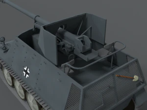 low poly cartoon sdkfz 132 marder ii tank 3D Model