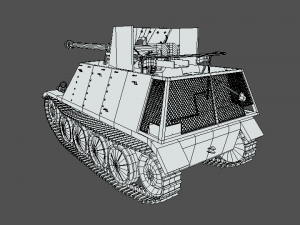 low poly cartoon sdkfz 132 marder ii tank 3Dモデル