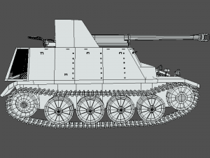 low poly cartoon sdkfz 132 marder ii tank 3Dモデル