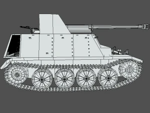 low poly cartoon sdkfz 132 marder ii tank 3D Model