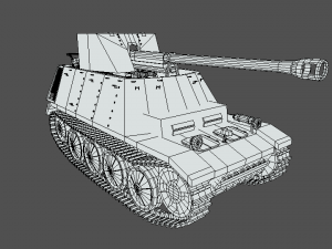low poly cartoon sdkfz 132 marder ii tank 3Dモデル