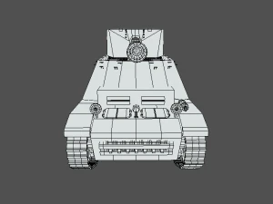 low poly cartoon sdkfz 132 marder ii tank 3D Model
