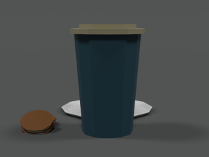 low poly cartoon coffee scene Model 3D