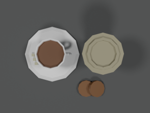 low poly cartoon coffee scene Model 3D