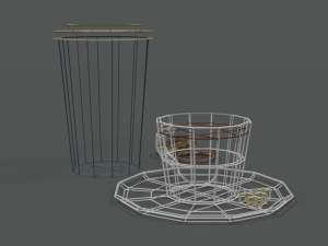 low poly cartoon coffee scene Model 3D