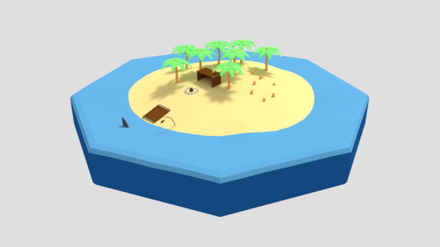 low poly cartoon island scene Modèle 3D .c4d .max .obj .3ds .fbx .stl .blend