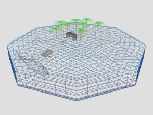 low poly cartoon island scene Modèle 3D