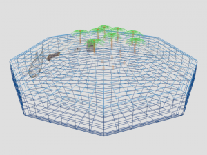 low poly cartoon island scene Modèle 3D