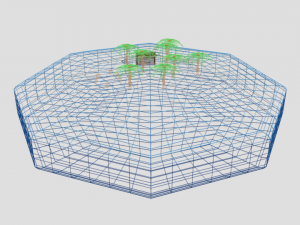 low poly cartoon island scene Modèle 3D