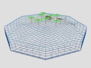 low poly cartoon island scene Modèle 3D