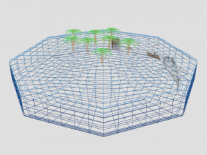 low poly cartoon island scene Modèle 3D