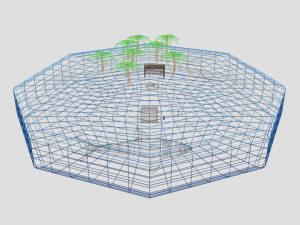 low poly cartoon island scene Modèle 3D