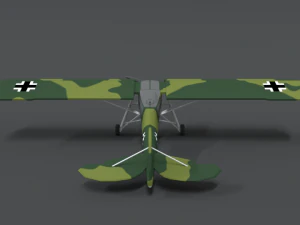 लो पॉली कार्टून फिसेलर फाई 156 स्टॉर्च द्वितीय विश्व युद्ध का हवाई जहाज 3D मॉडल