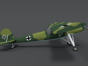 low poly cartoon fieseler fi 156 storch wwii airplane Model 3D