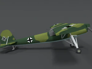 लो पॉली कार्टून फिसेलर फाई 156 स्टॉर्च द्वितीय विश्व युद्ध का हवाई जहाज 3D मॉडल