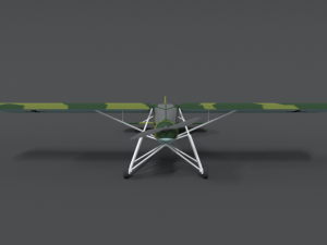 low poly cartoon fieseler fi 156 storch wwii airplane Model 3D