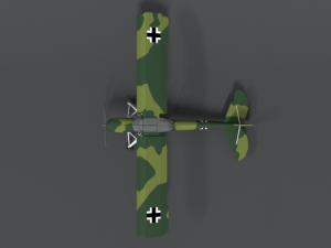 low poly cartoon fieseler fi 156 storch wwii airplane Model 3D