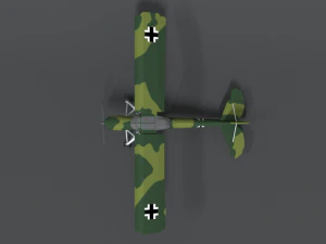 लो पॉली कार्टून फिसेलर फाई 156 स्टॉर्च द्वितीय विश्व युद्ध का हवाई जहाज 3D मॉडल