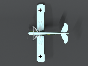 low poly cartoon fieseler fi 156 storch wwii airplane Model 3D