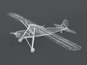 low poly cartoon fieseler fi 156 storch wwii airplane Model 3D