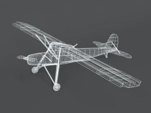 लो पॉली कार्टून फिसेलर फाई 156 स्टॉर्च द्वितीय विश्व युद्ध का हवाई जहाज 3D मॉडल