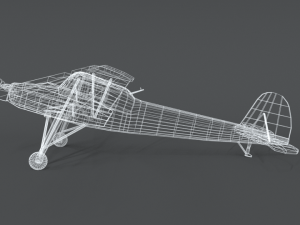 low poly cartoon fieseler fi 156 storch wwii airplane Model 3D