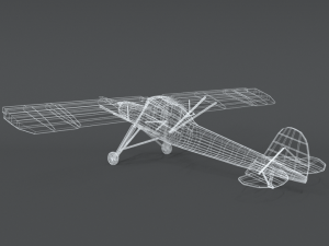 low poly cartoon fieseler fi 156 storch wwii airplane Model 3D