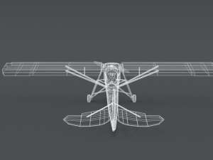 low poly cartoon fieseler fi 156 storch wwii airplane Model 3D