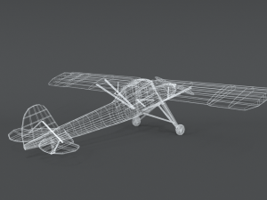 low poly cartoon fieseler fi 156 storch wwii airplane Model 3D