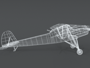 low poly cartoon fieseler fi 156 storch wwii airplane Model 3D