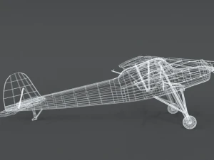 लो पॉली कार्टून फिसेलर फाई 156 स्टॉर्च द्वितीय विश्व युद्ध का हवाई जहाज 3D मॉडल