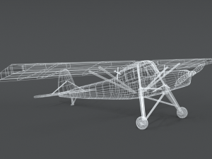 low poly cartoon fieseler fi 156 storch wwii airplane Model 3D
