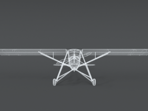 low poly cartoon fieseler fi 156 storch wwii airplane Model 3D