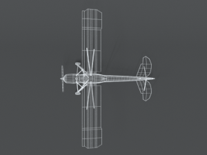 low poly cartoon fieseler fi 156 storch wwii airplane Model 3D