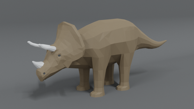 low poly cartoon triceratops dinosaur Modelo 3D .c4d .max .obj .3ds .fbx .stl .blend 