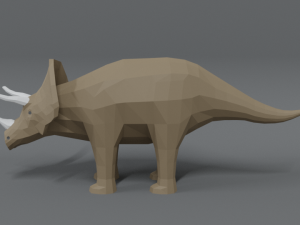 low poly cartoon triceratops dinosaur Modelo 3D
