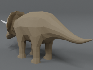 low poly cartoon triceratops dinosaur Modelo 3D