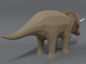 low poly cartoon triceratops dinosaur Modelo 3D